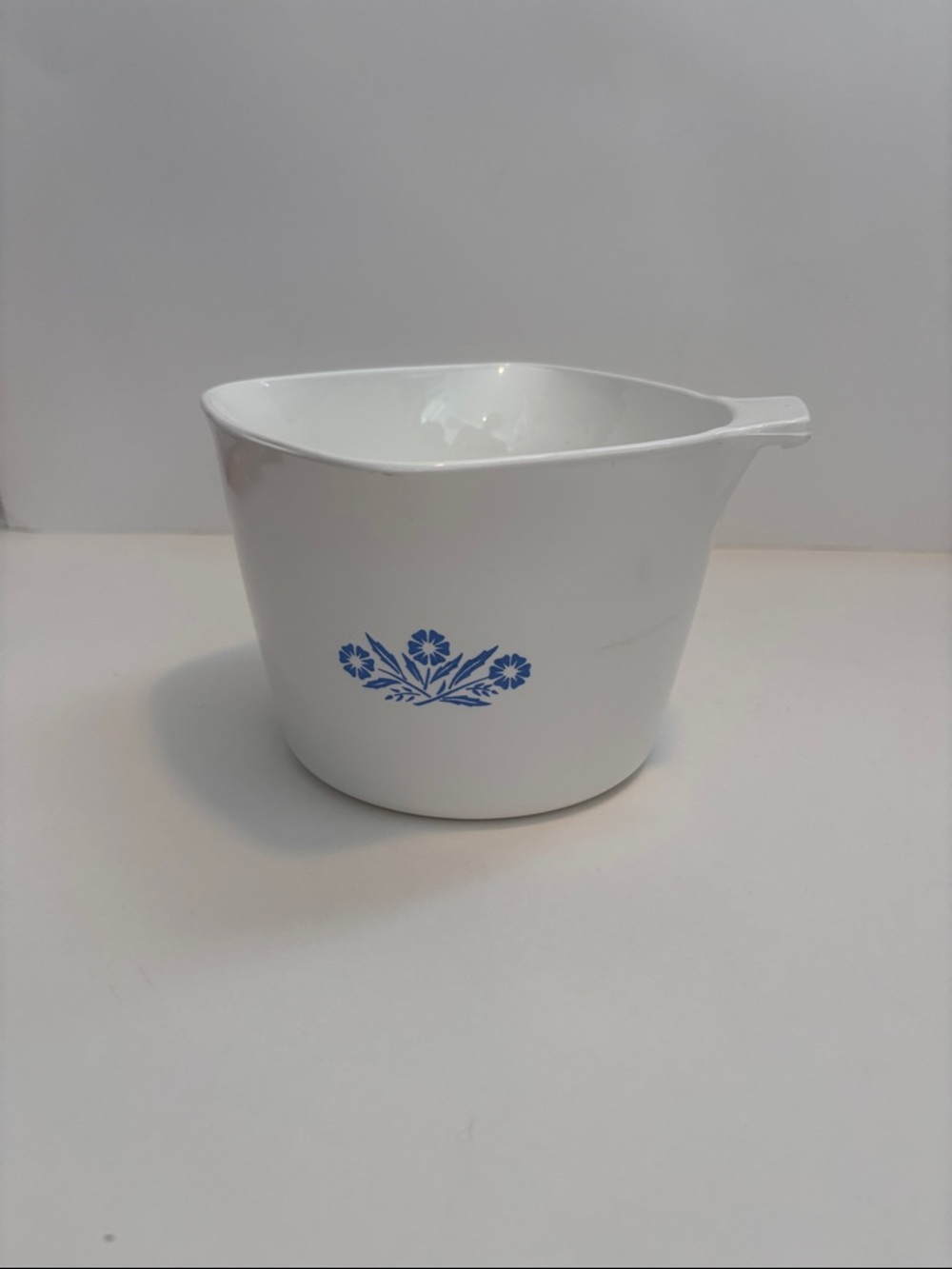 VTG! Corningware Saucemaker White Casserole Dish with Blue Cornflower Design
